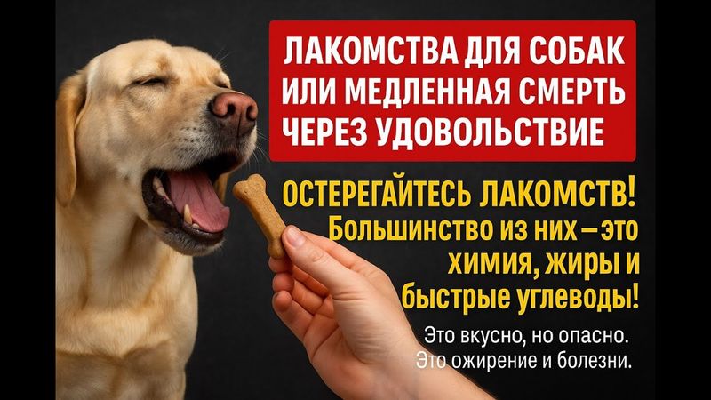 Лакомства для собак? Будьте осторожны! В основном это много химии, быстрых углеводов и плохих жиров.
