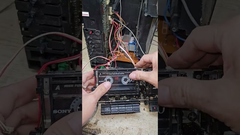 Mecanismo de prueba del casete del reproductor de casetes Sony CFS7010S #cassette