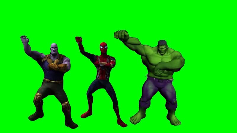 THANOS, HULK, SPIDERMAN DANCE GREEN SCREEN