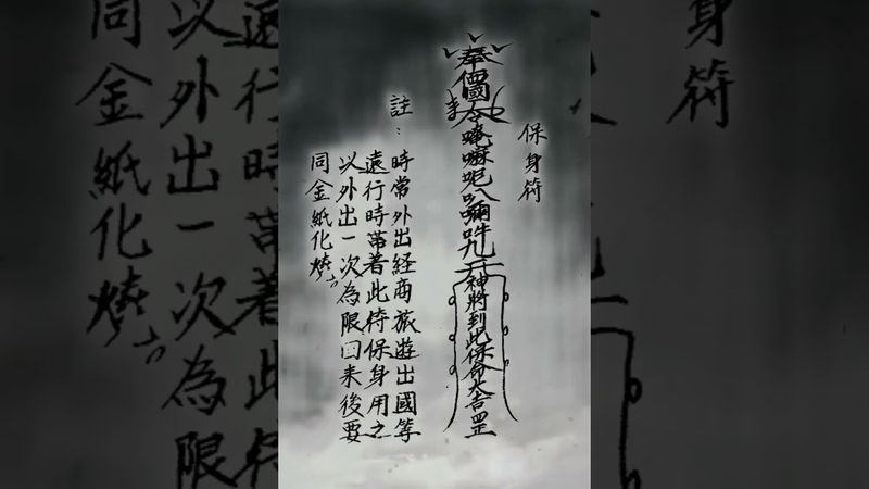 《道家出門保身符》經常外出經商旅遊出國等，佩戴此符可保身之用！#運勢 #正能量 #玄學 #符咒 #保佑 #平安守護 #國學文化 #道家文化 #祝由術 #傳承文化 #民間傳說 #出門必備