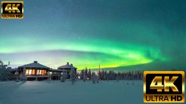Северное сияние☄️☄️☄️ в 4K UHD: релаксация северного сияния + звуки природы