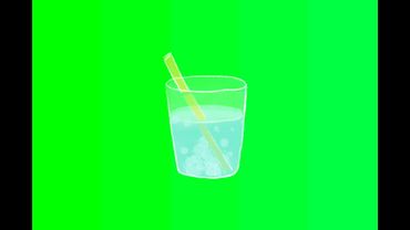 cool water in a glass green screen effect