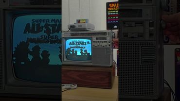 Super Mario World on a crt tv boombox