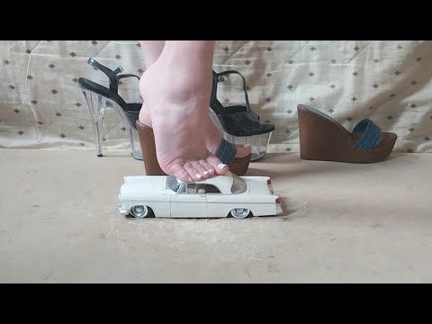 Giantess crush toy car - Barefoot/Heels  crush Chrysler 300B 1:18 #crushexperiment