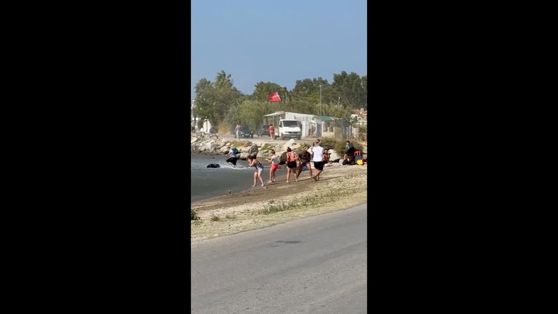 Ryanair engine blasts luggage into water as plane spotters gather near runway