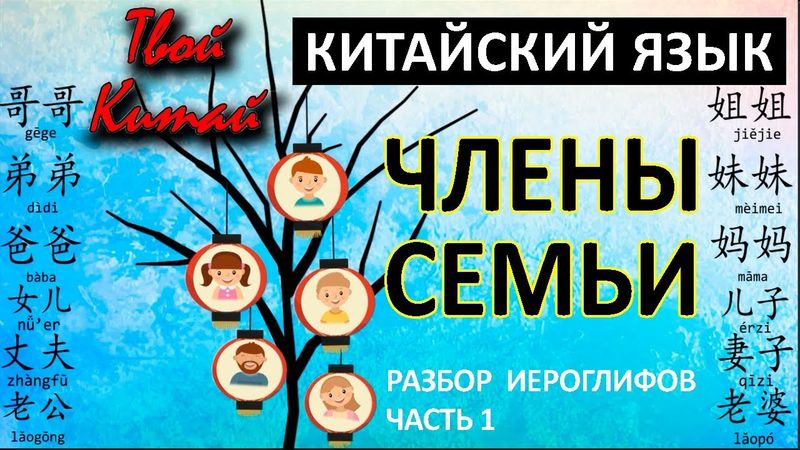 Члены семьи на китайском - Разбор иероглифов часть 1 - HSK1 & HSK2 | Видеоуроки китайского языка