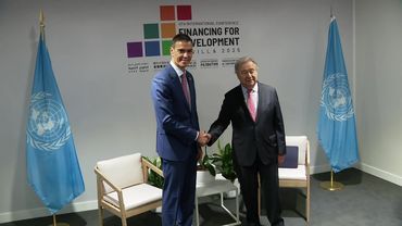 Guterres meets with Spanish PM Sanchez at UN conference | AFP
