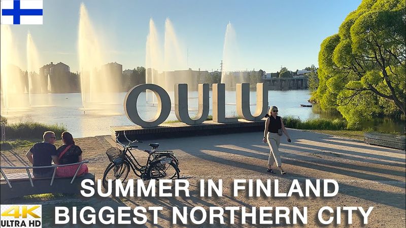OULU [4K] SUMMER WALKING TOUR | OULU SIGN - FINLAND’S MOST BIKE FRIENDLY CITY | JULY 2025.