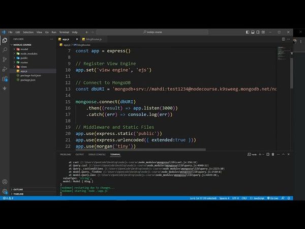 آموزش Node.js + Express.js + MongoDB - Express Router  - قسمت 48