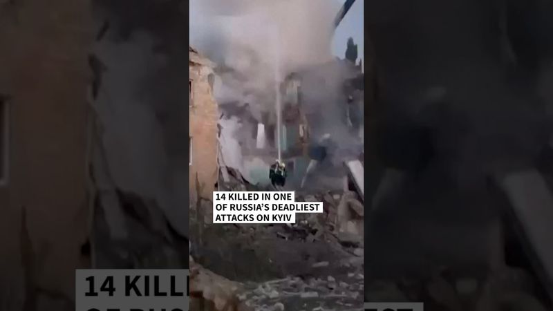 Russian attack kills 14 in Kyiv, including three children | AFP #shorts