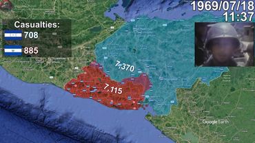 Football War Every Minute using Google Earth