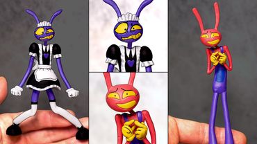 Making THE AMAZING DIGITAL CIRCUS - Maid Jax & Evil JAx Ep 5 Sculptures Timelapse