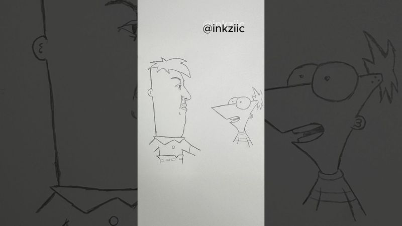 is bro Ferb? 💀 #shortsfeed #drawing #funny #ferb #caricature #viral #memes