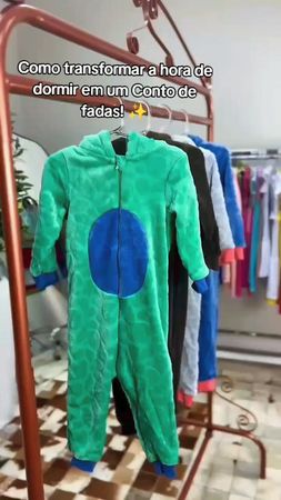 O macacão de personagem (Kigurumi) é feito de Soft, que aquece e dá a...