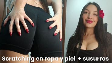 ASMR Rascando mi ropa y mi piel 💅 Scratching RÁPIDO y AGRESIVO con susurros relajantes