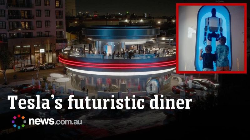 Inside Tesla's retro-futuristic diner & drive-in