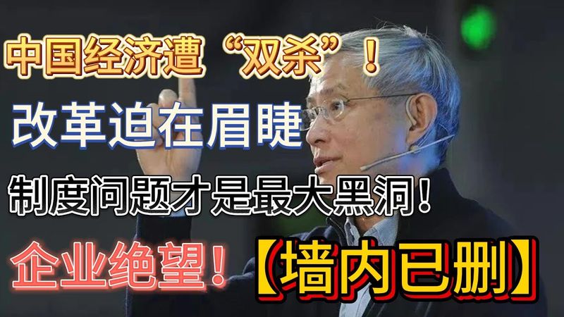 【墙内已删】北大周其仁震撼发声：中国经济遭“双杀”！制造业崩溃、企业绝望！制度问题才是最大黑洞！改革迫在眉睫！不改革就死路一条！