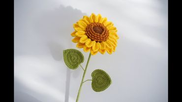向阳而生,钩针编织向日葵花束 Crochet Sunflower Bouquet