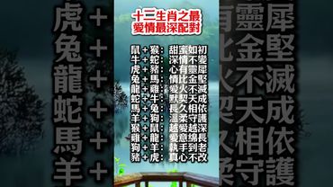 ❤️ 十二生肖之～愛情最深配對！#生肖  #運勢  #玄學 #風水