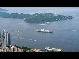China's first domestically built aircraft carrier visits Hong Kong in show of power