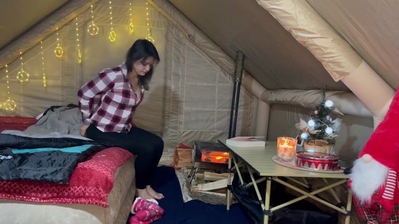 Part 2 : 🎄Christmas Camping Alone in the Wild 🏞️ ❄️ Frost Night (-11•...