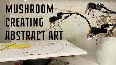 Mushroom Artist Creating Abstract Art