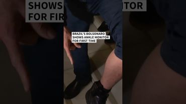 Brazil’s Bolsonaro appears before cameras wearing ankle monitor | AFP #shorts
