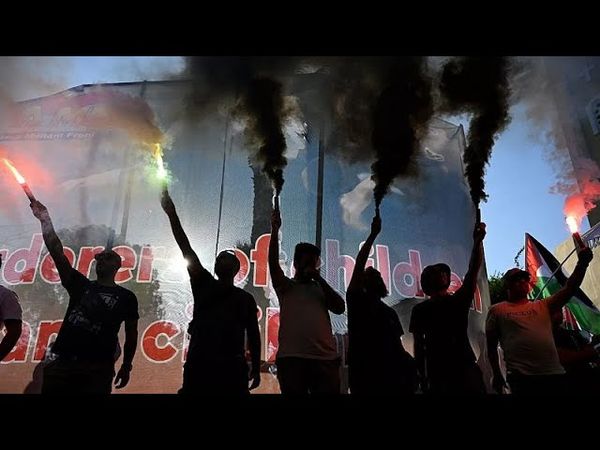 Riot police block pro-Palestine protesters from approaching Israeli cruise ship in Greece