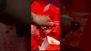 Orange Pigment Pour on Fresh Chalk