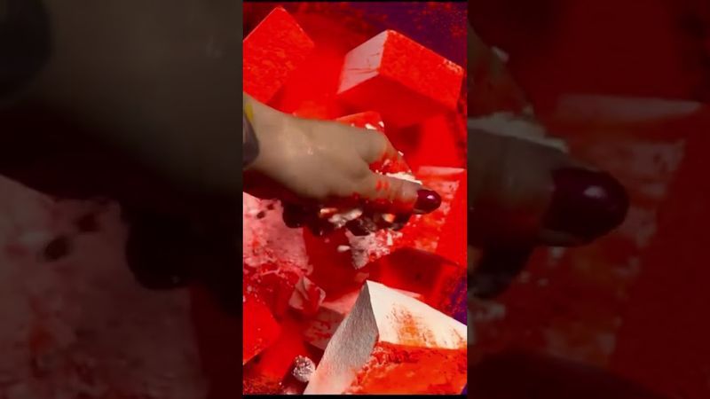 Orange Pigment Pour on Fresh Chalk