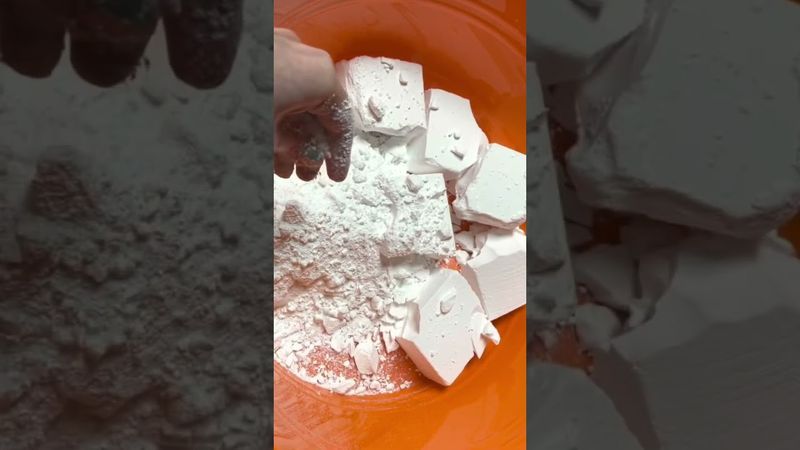 Orange Bowl of Fresh White Chalk Blocks