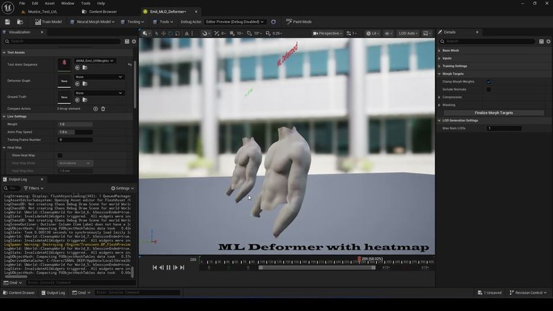 Exploring Chaos Flesh & ML Deformer in Unreal Engine 5.6 | Muscle Simulation Workflow