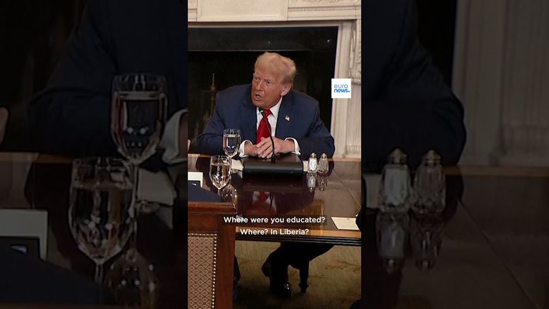 Trump to the Liberian leader: "Such good English. Where did you learn to speak so beautifully?"