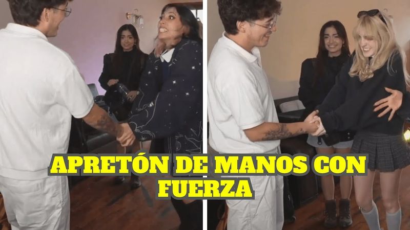 GLOGLO HACE FUERTE APRETÓN DE MANOS CON EMET, MARY Y SYLVEE