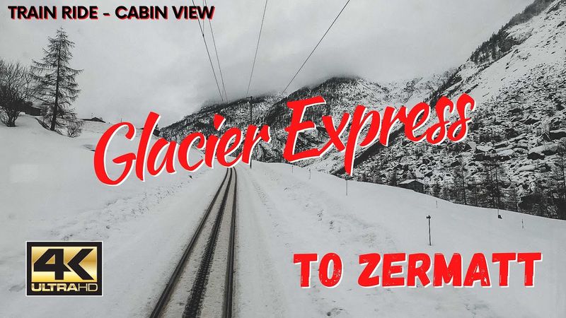 4K GLACIER EXPRESS Route From Visp To Zermatt | Driver's View - Cab View | Winterland Wonderland