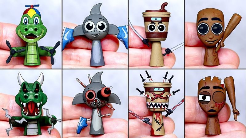 Making Tung Tung Tung Sahur And Italian Brainrot Sprunki Sculptures Timelapse Compilation