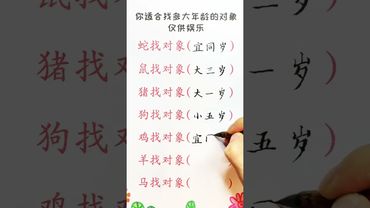 《十二生肖合適對象》你適合找多大年齡的對象！看看你選對了嗎？#正能量  #中國文化博大精深 #生肖  #知識分享 #十二生肖 #運勢 #玄學 #風水 #命理 #生肖運勢