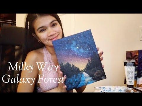 Milky Way Galaxy Forest Acrylic Painting / Art Times with Artemis B. / #shorts