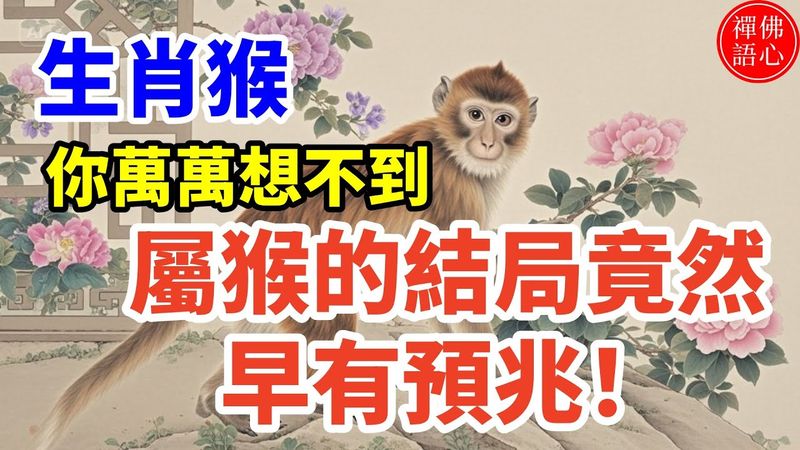 生肖猴，你萬萬想不到，屬猴的結局竟然早有預兆！#生肖 #財運 #運勢 #屬相 #風水 #命理
