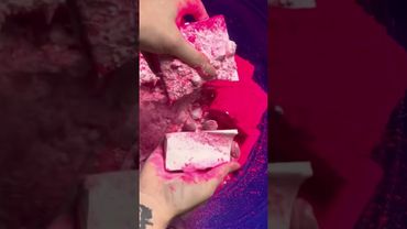Bright Neon Hot Pink Powder over Chalk