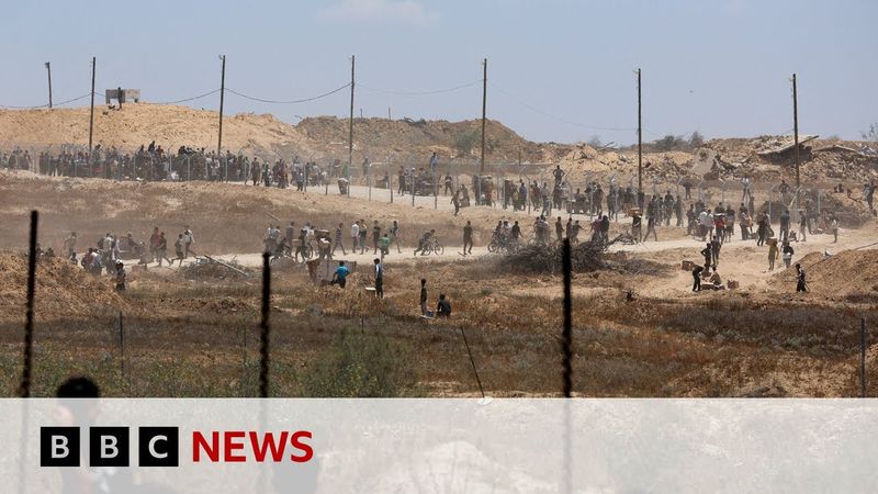 Gaza officials report six killed in aid centre shooting | BBC News