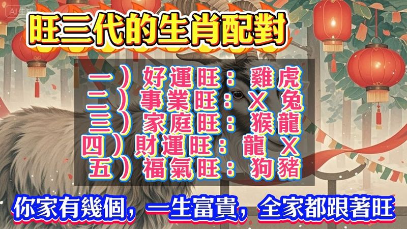 旺三代的生肖配對，家裡有這生肖組合的人要笑了 ！看看你家有沒有上榜