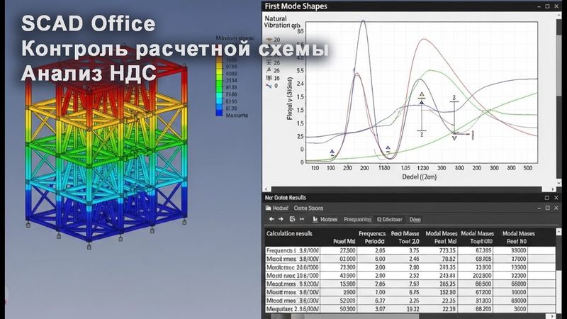 [НИП-Склад] 05 Контроль РМ в SCAD и первый расчет | Настройка шарниров, нагрузок, модальный анализ
