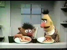 Sesame Street - Ernie & Bert - Pizza and Grape Juice