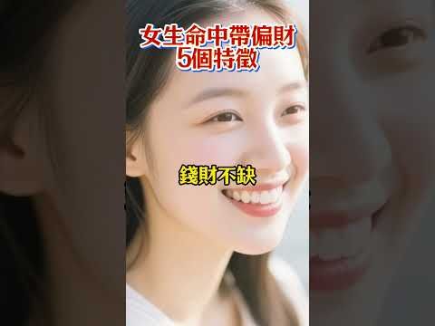 【女生命中帶偏財的5大特徵，你有幾個？】別忘了留言「接偏財」，讓好運早點來！ #生肖 #財運 #運勢 #屬相 #風水 #命理
