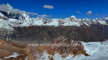 Traill's Pass in Uttarakhand, with stunning aerial view of Nanda Devi East and West, Longstaff Col