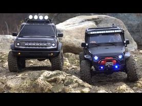 FORD BRONCO 2021 & Jeep Wrangler Rubicon JK Axial SCX10 III & SCX 10 II  Off-road Driving 4X4 RC Car