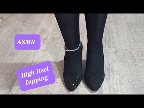 🔥🖤 Fast high heel tapping | ASMR | black heels | black tights pantyhose | asmr high heels sounds