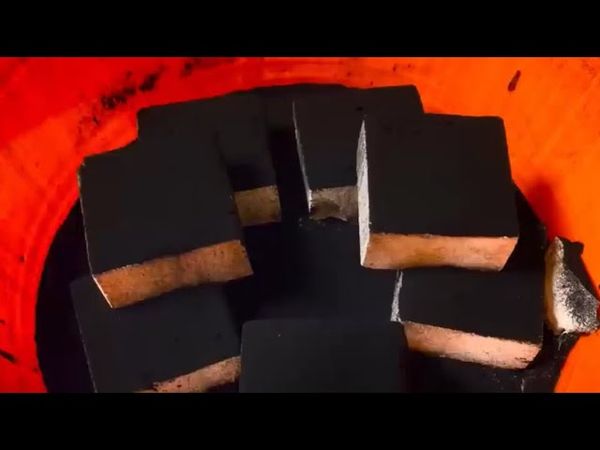 Fresh Chalk Blocks Topped with Fresh Charcoal Powder