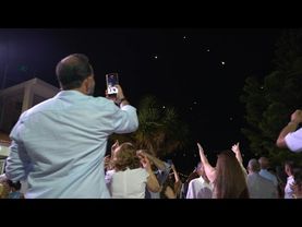 Iranian missiles seen from Lebanese wedding party near Israeli border | AFP